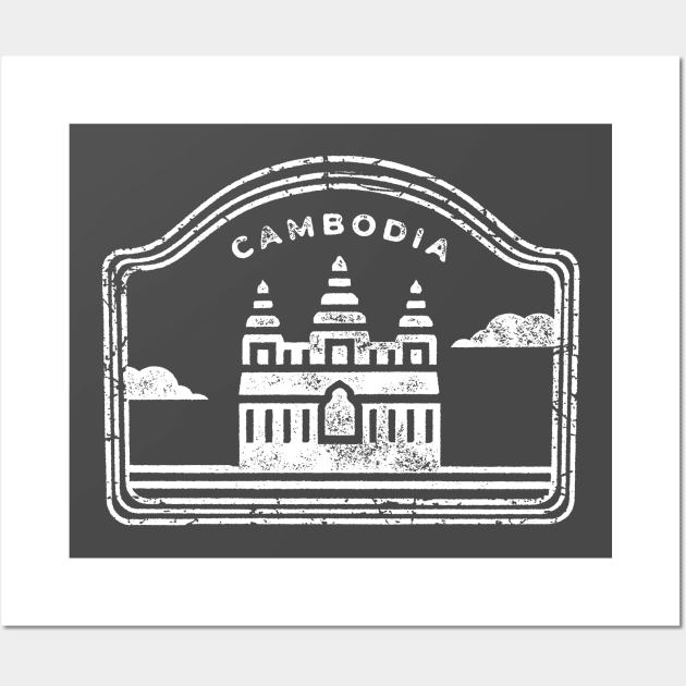 Cambodia - White Print Wall Art by CuteBotss